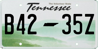 TN license plate B4235Z