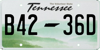 TN license plate B4236D