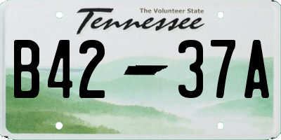 TN license plate B4237A