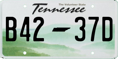 TN license plate B4237D