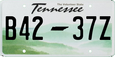 TN license plate B4237Z