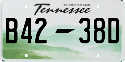 TN license plate B4238D