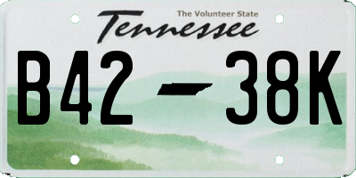 TN license plate B4238K