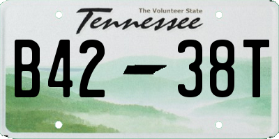 TN license plate B4238T