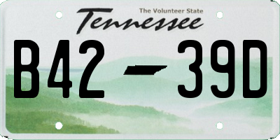 TN license plate B4239D