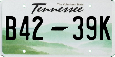 TN license plate B4239K