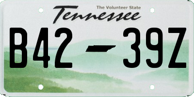 TN license plate B4239Z