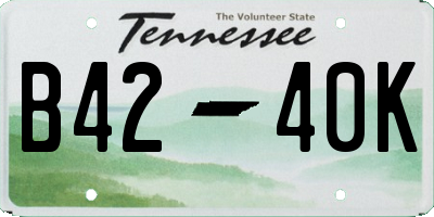 TN license plate B4240K