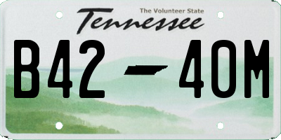TN license plate B4240M