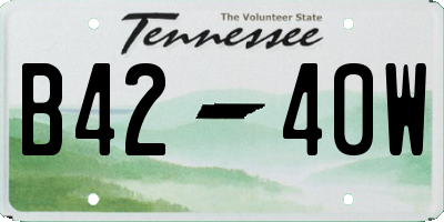 TN license plate B4240W