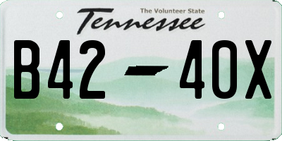 TN license plate B4240X