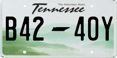 TN license plate B4240Y