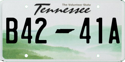 TN license plate B4241A