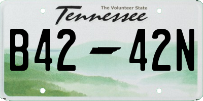 TN license plate B4242N