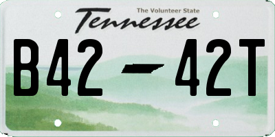 TN license plate B4242T