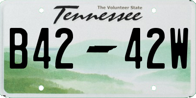TN license plate B4242W