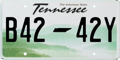 TN license plate B4242Y