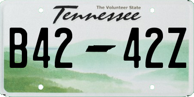 TN license plate B4242Z