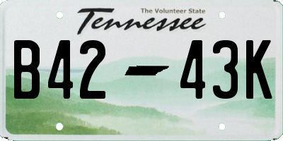 TN license plate B4243K