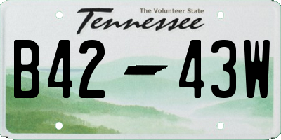 TN license plate B4243W