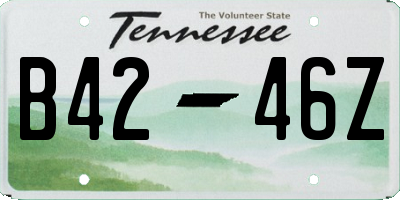 TN license plate B4246Z