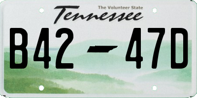 TN license plate B4247D