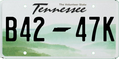 TN license plate B4247K