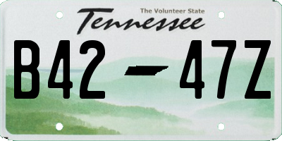 TN license plate B4247Z