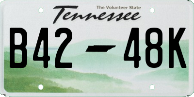 TN license plate B4248K