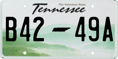 TN license plate B4249A