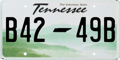 TN license plate B4249B
