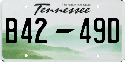 TN license plate B4249D