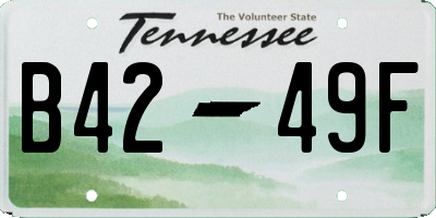 TN license plate B4249F