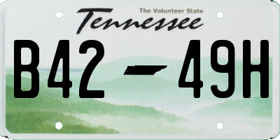 TN license plate B4249H