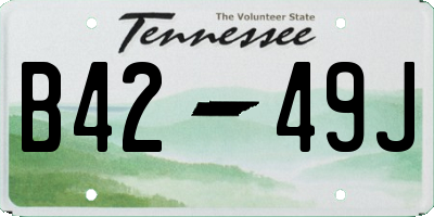 TN license plate B4249J