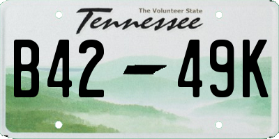 TN license plate B4249K