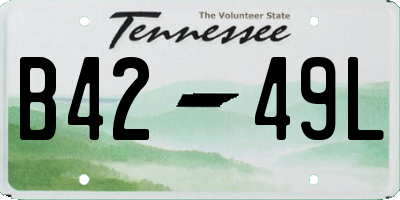 TN license plate B4249L