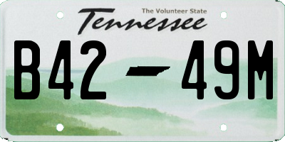 TN license plate B4249M