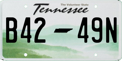 TN license plate B4249N
