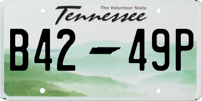 TN license plate B4249P