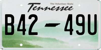 TN license plate B4249U