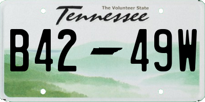 TN license plate B4249W