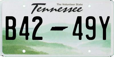 TN license plate B4249Y