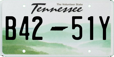 TN license plate B4251Y