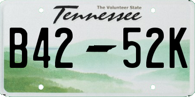 TN license plate B4252K