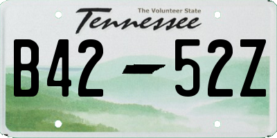 TN license plate B4252Z