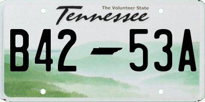 TN license plate B4253A