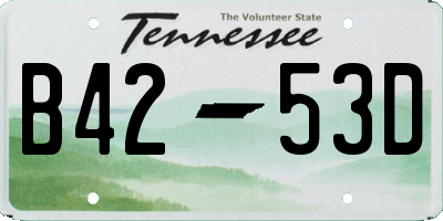TN license plate B4253D