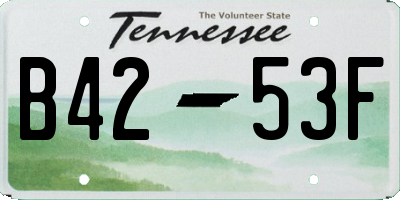 TN license plate B4253F