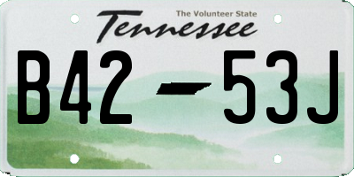 TN license plate B4253J